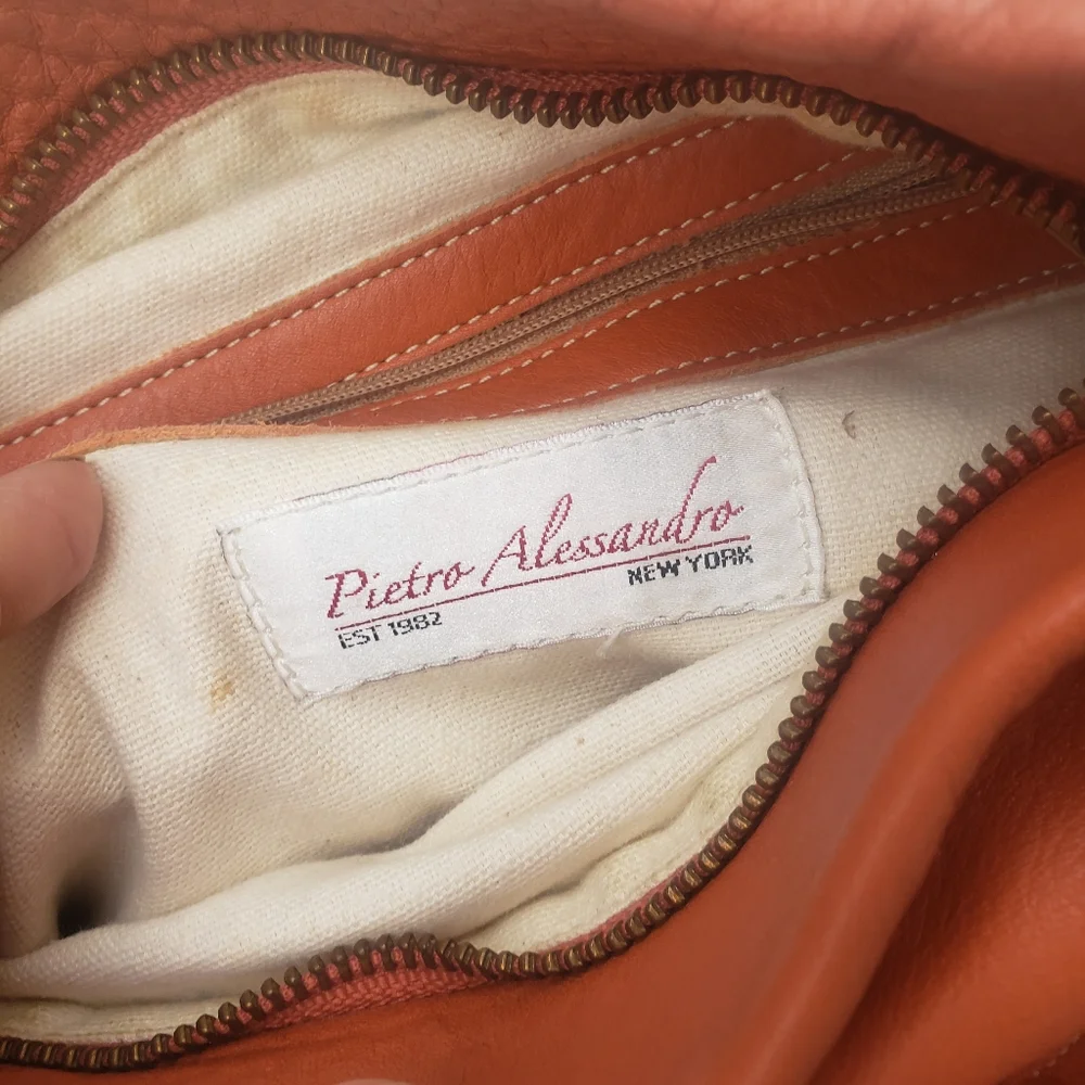 Pietro Alessandro New York Orange leather Hobo Bag